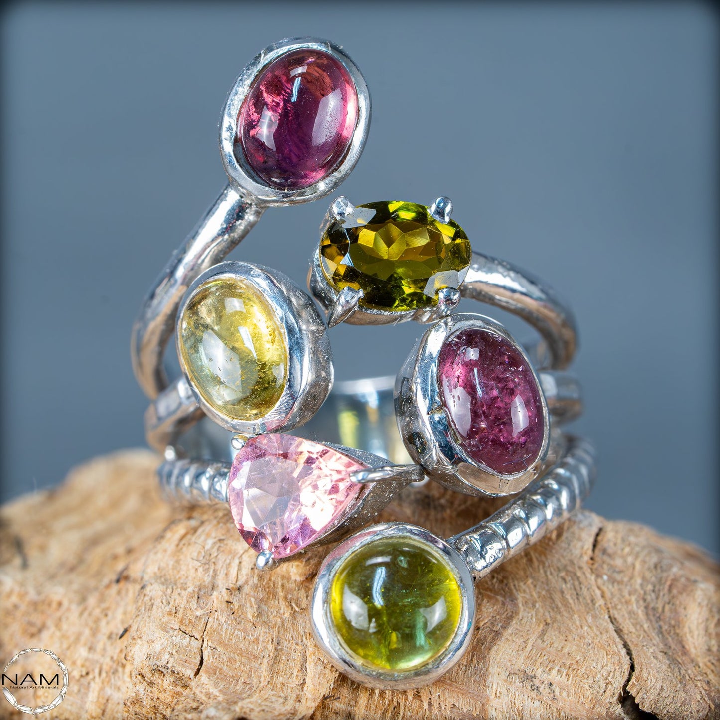 Natürlicher Turmalin Ring von höchster Qualität, 925 Silber - 7,62g - 38,1ct