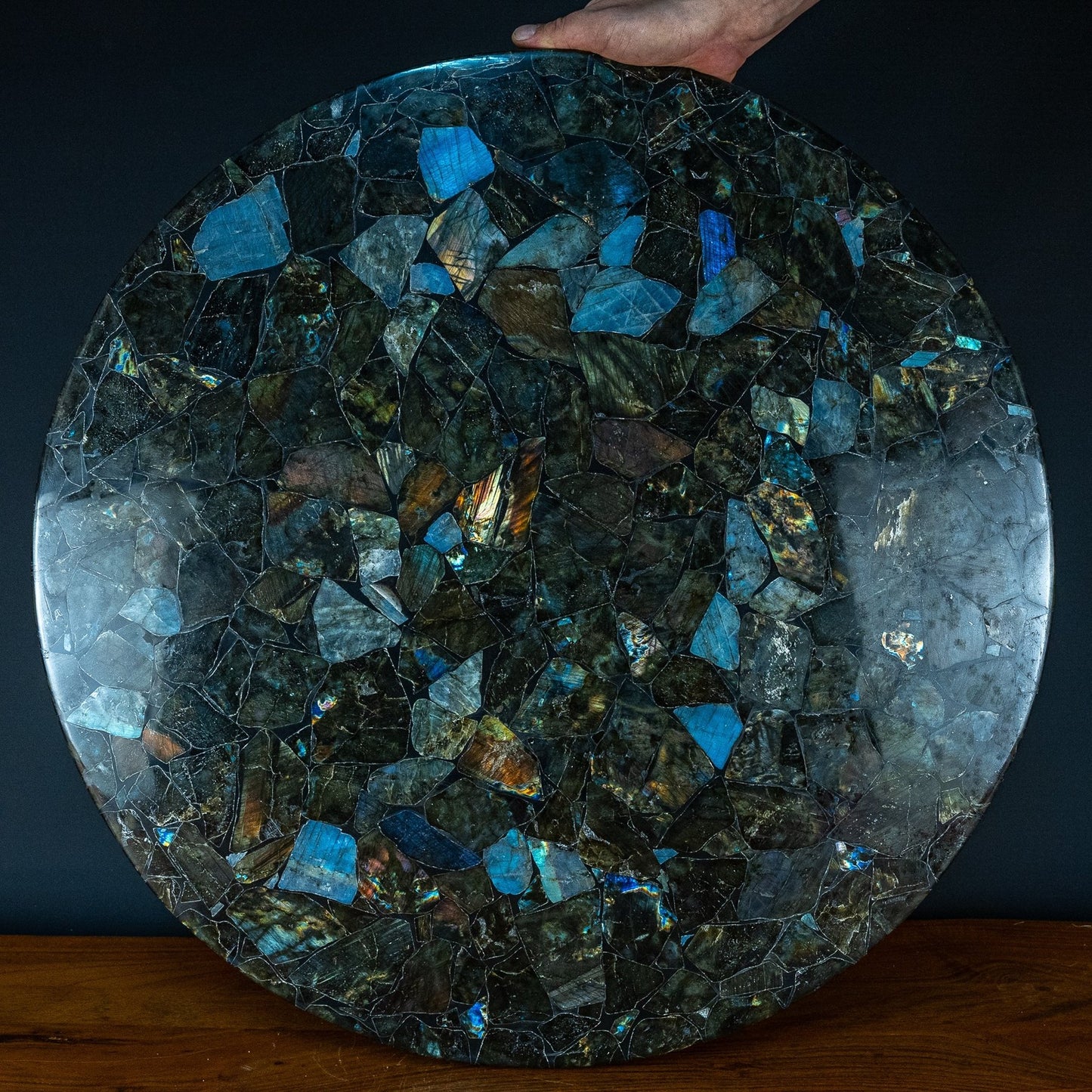 Große Galaxie-Labradorit Tischplatte - 15823g