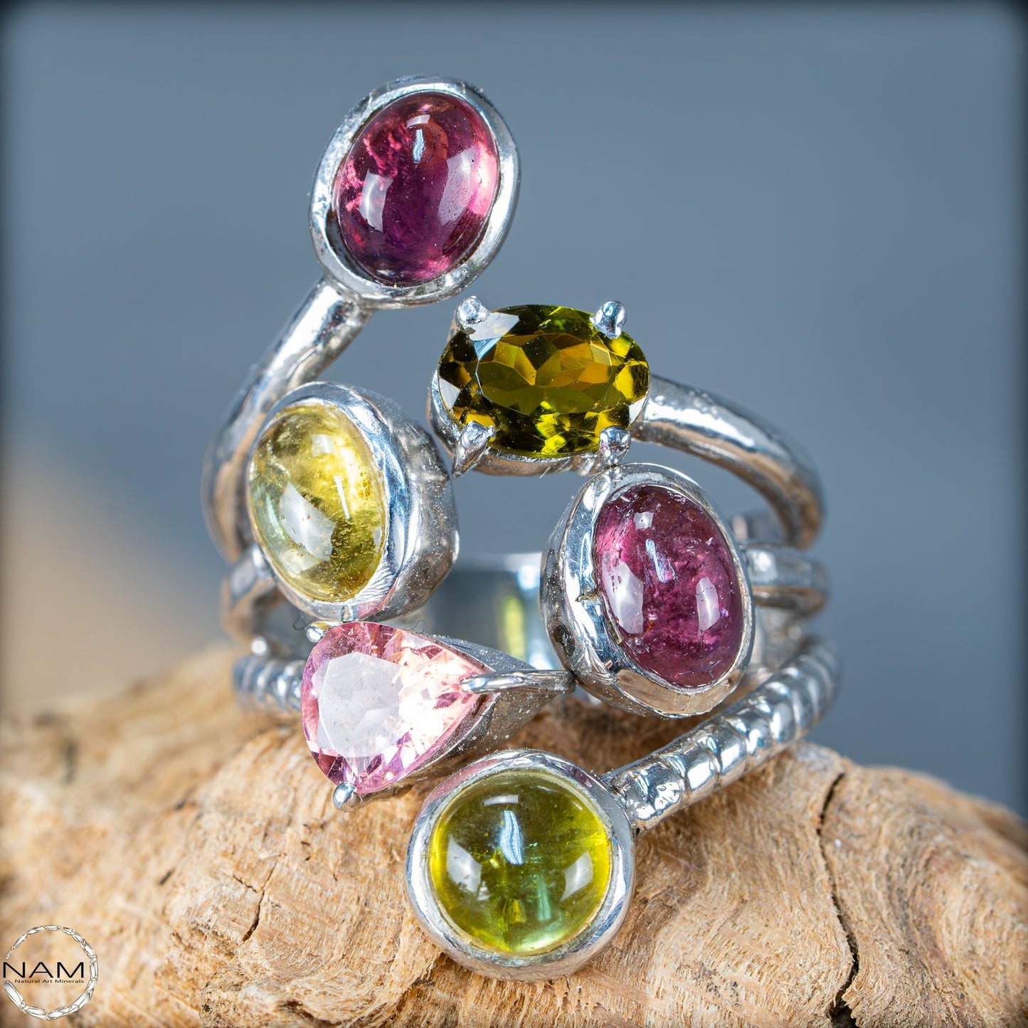 Natürlicher Turmalin Ring von höchster Qualität, 925 Silber - 7,62g - 38,1ct