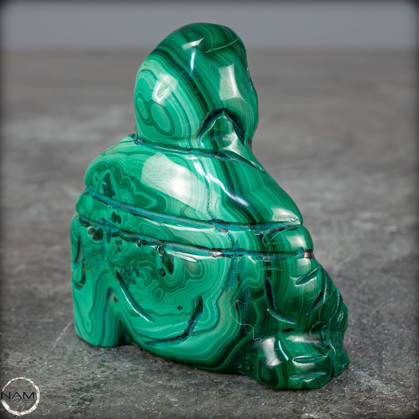 Sehr alte Malachit & Chrysocolla Skulptur Buddha , Kongo - 115,59g