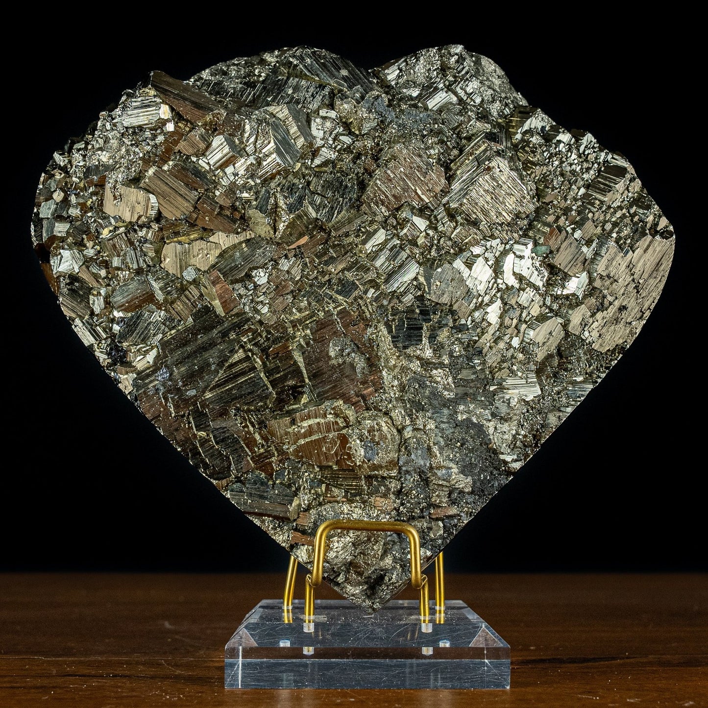 Natürliche Große Pyrit-Kristall Herz Skulptur - 5181,27g