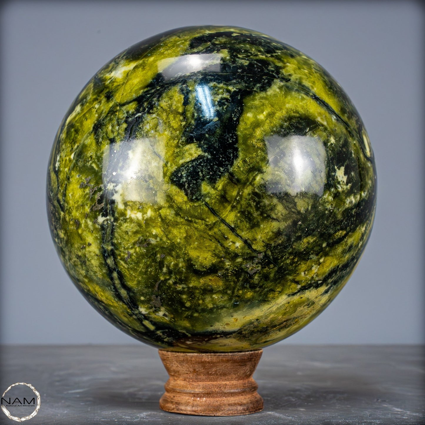 Natürliche Serpentin und Pyrit Kristall Kugel - 3307,83g - 150mmm