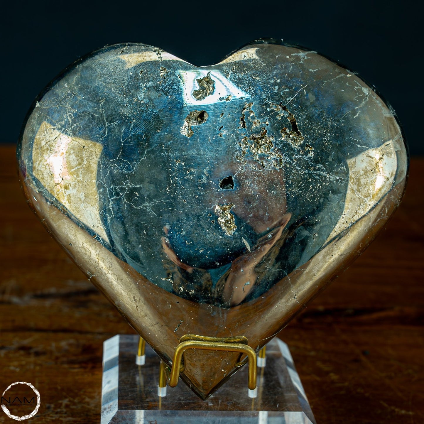 Natürliche Große Pyrit-Kristall Herz Skulptur - 2008,22g