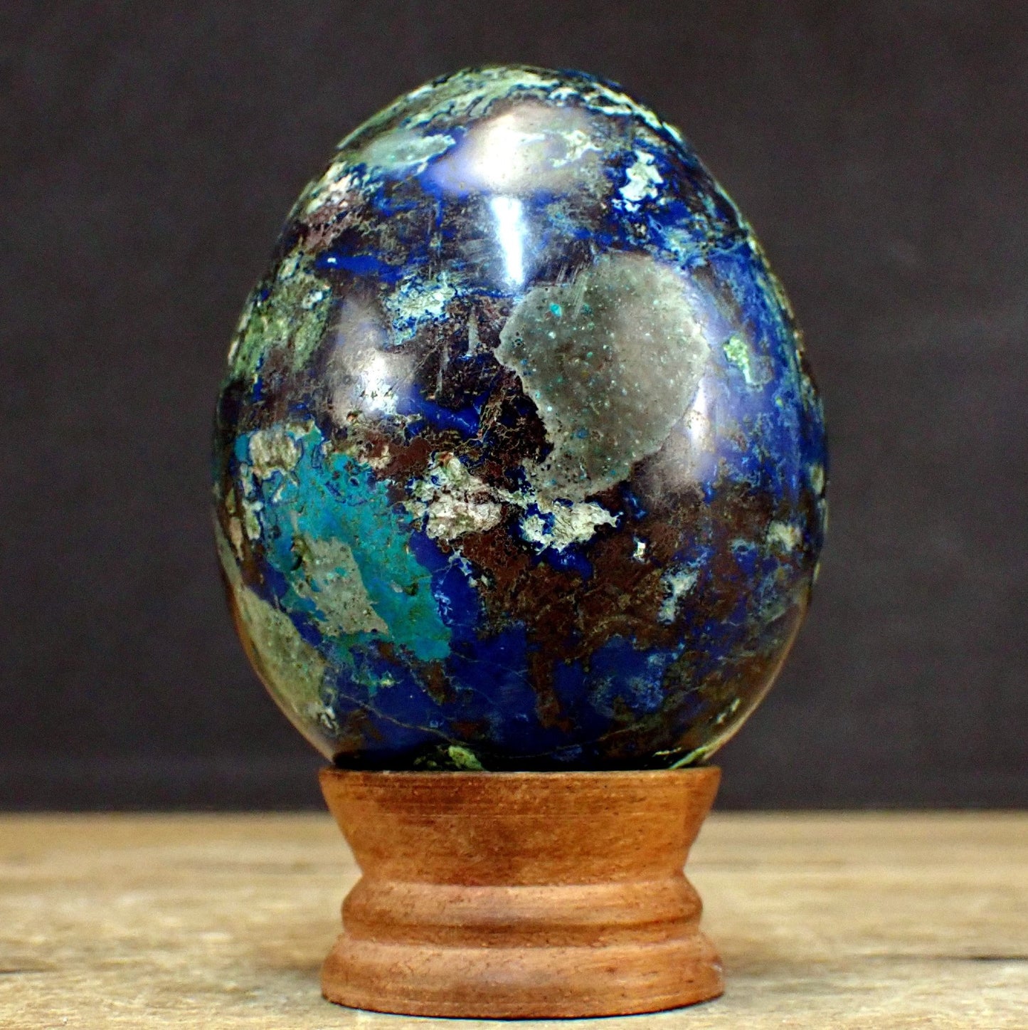 Azurit, Malachit & Chrysokoll Ei - 589,83g - 83,2x66,2x63,2mm