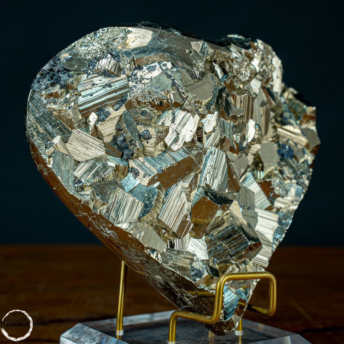 Natürliche Große Pyrit-Kristall Herz Skulptur - 2008,22g