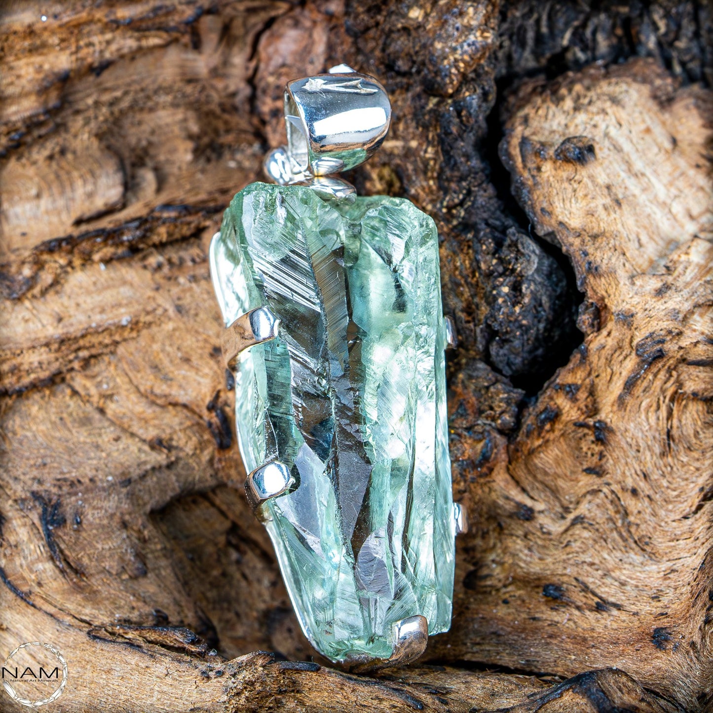 Sehr seltener natürlicher Prasiolith-Anhänger (grüner Amethyst) – 12,31g