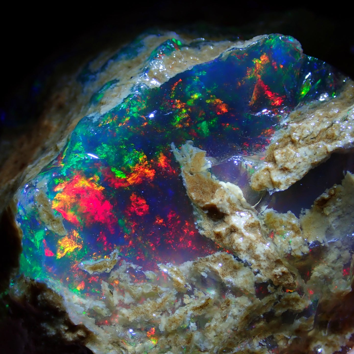 Seltener Großer Kristall-Opal, Äthiopien - 557.5ct - 111,5g
