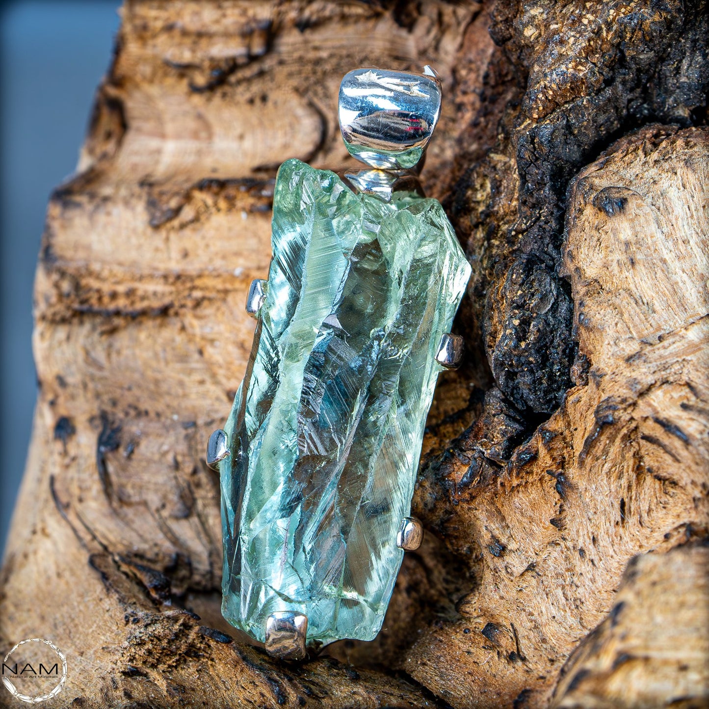 Sehr seltener natürlicher Prasiolith-Anhänger (grüner Amethyst) – 12,31g