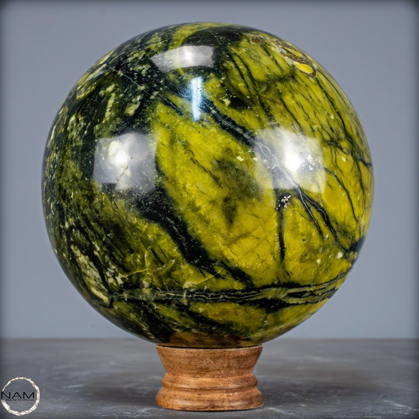 Natürliche Serpentin und Pyrit Kristall Kugel - 3307,83g - 150mmm