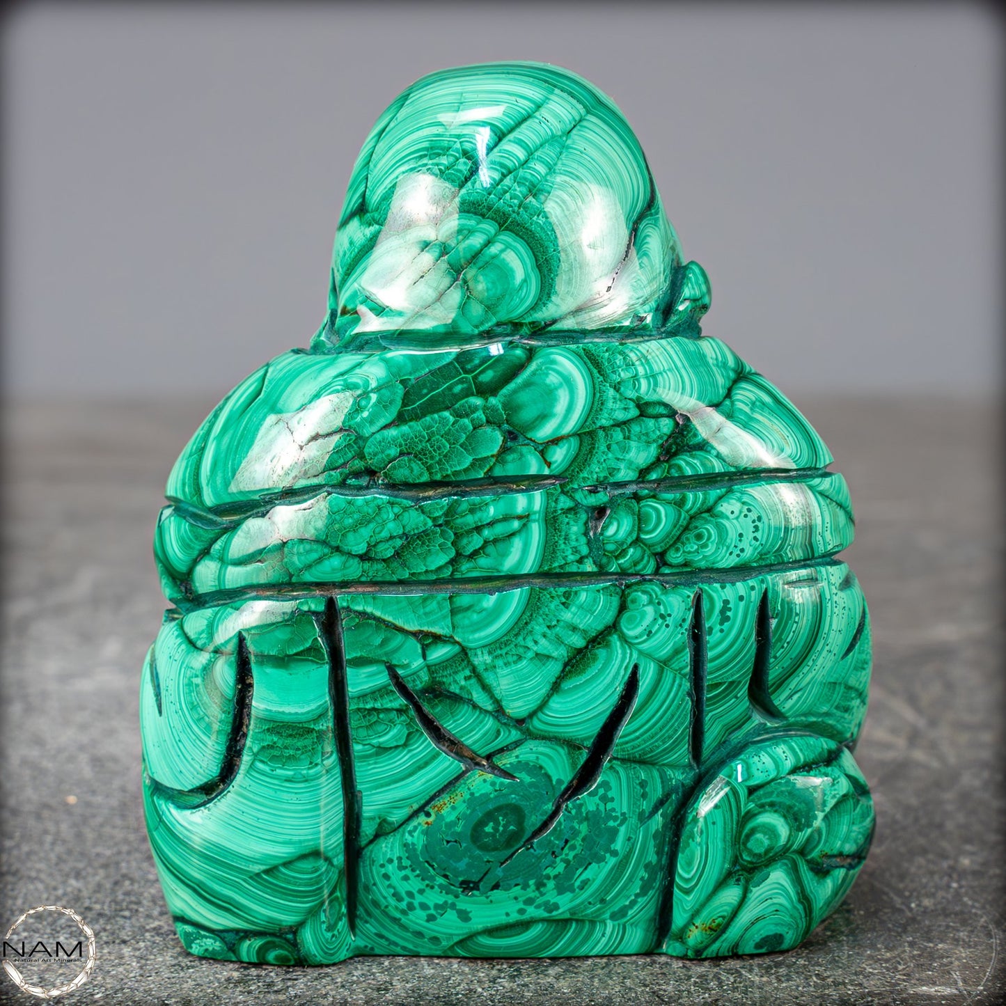 Sehr alte Malachit & Chrysocolla Skulptur Buddha , Kongo - 230,15g