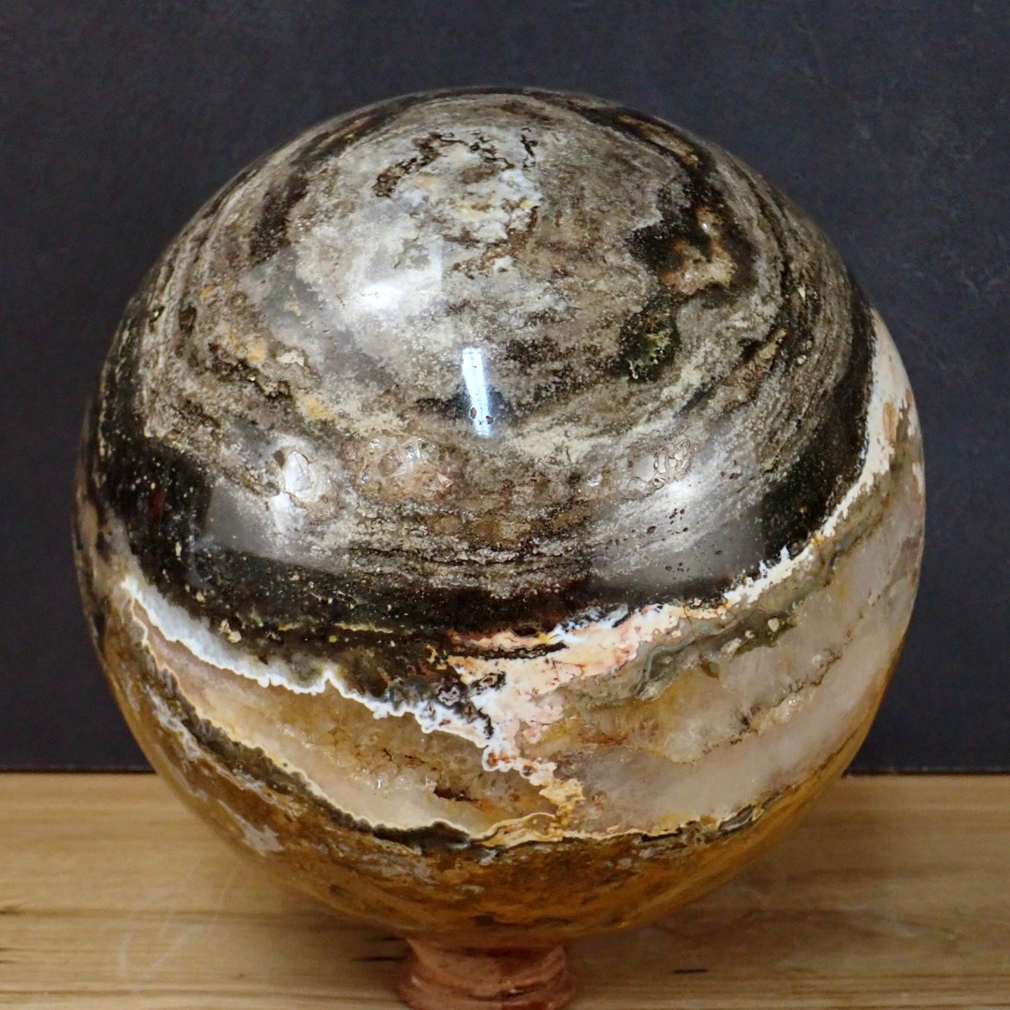 Große Achat-Jaspis Kugel aus Brasilien - 13496g - 230mm
