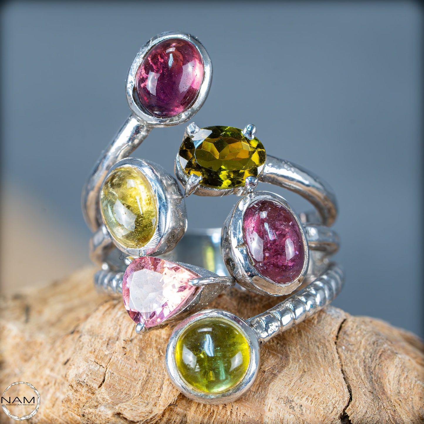 Natürlicher Turmalin Ring von höchster Qualität, 925 Silber - 7,62g - 38,1ct