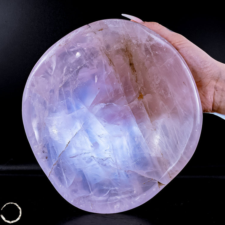 Natürliche Rosenquarz Schale / Schüssel 2065,33g