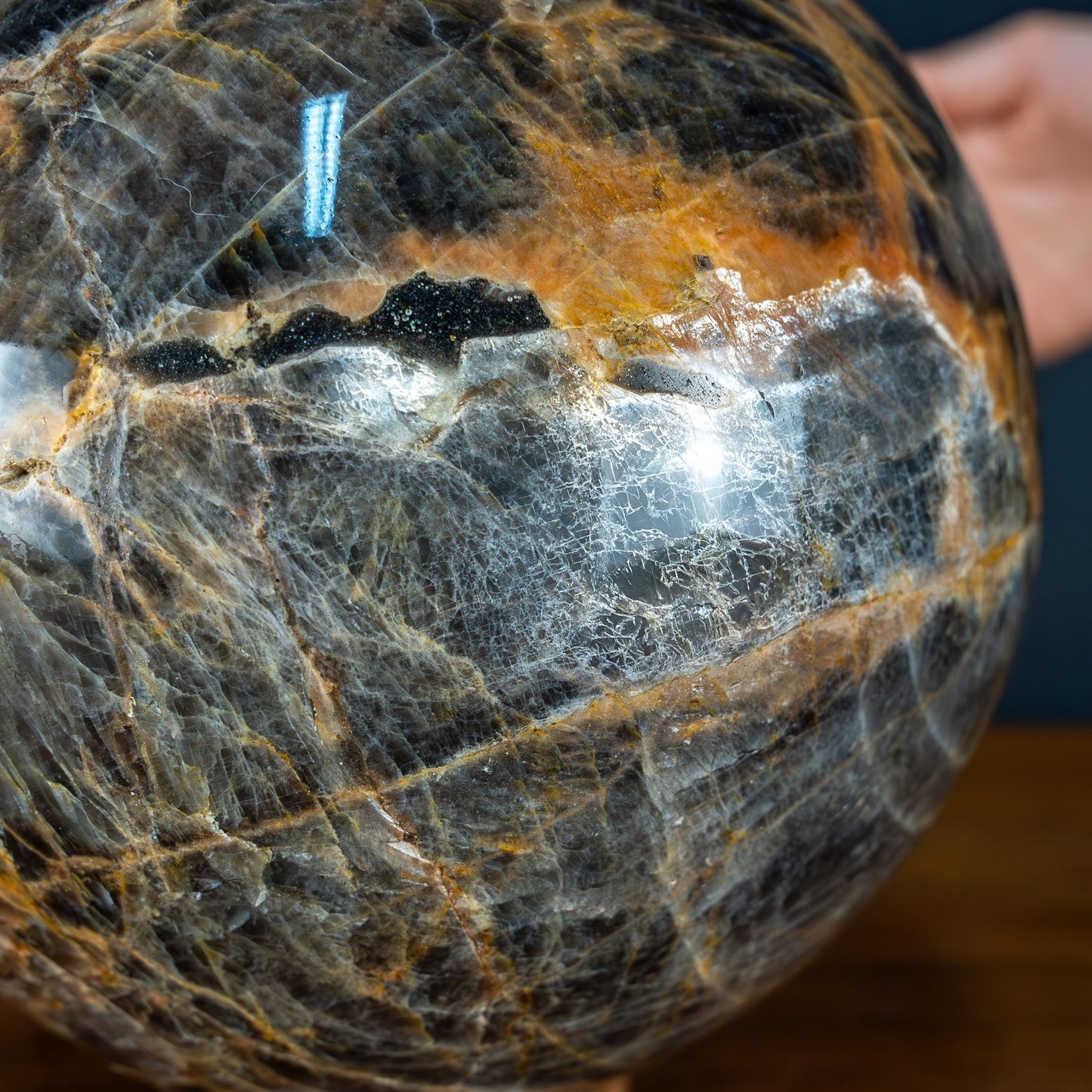 Natürliche Funkelnde Mondstein Kristall-Kugel - 9224,91g - 205mm