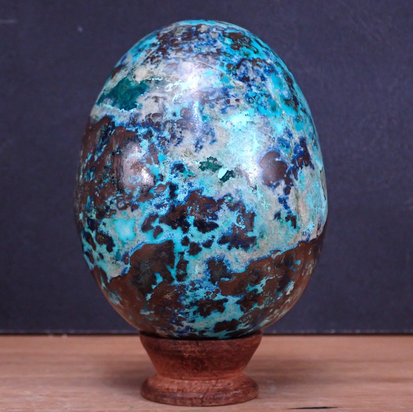 Azurit, Malachit & Chrysokoll Ei - 970.66 g - 99×79×79 mm