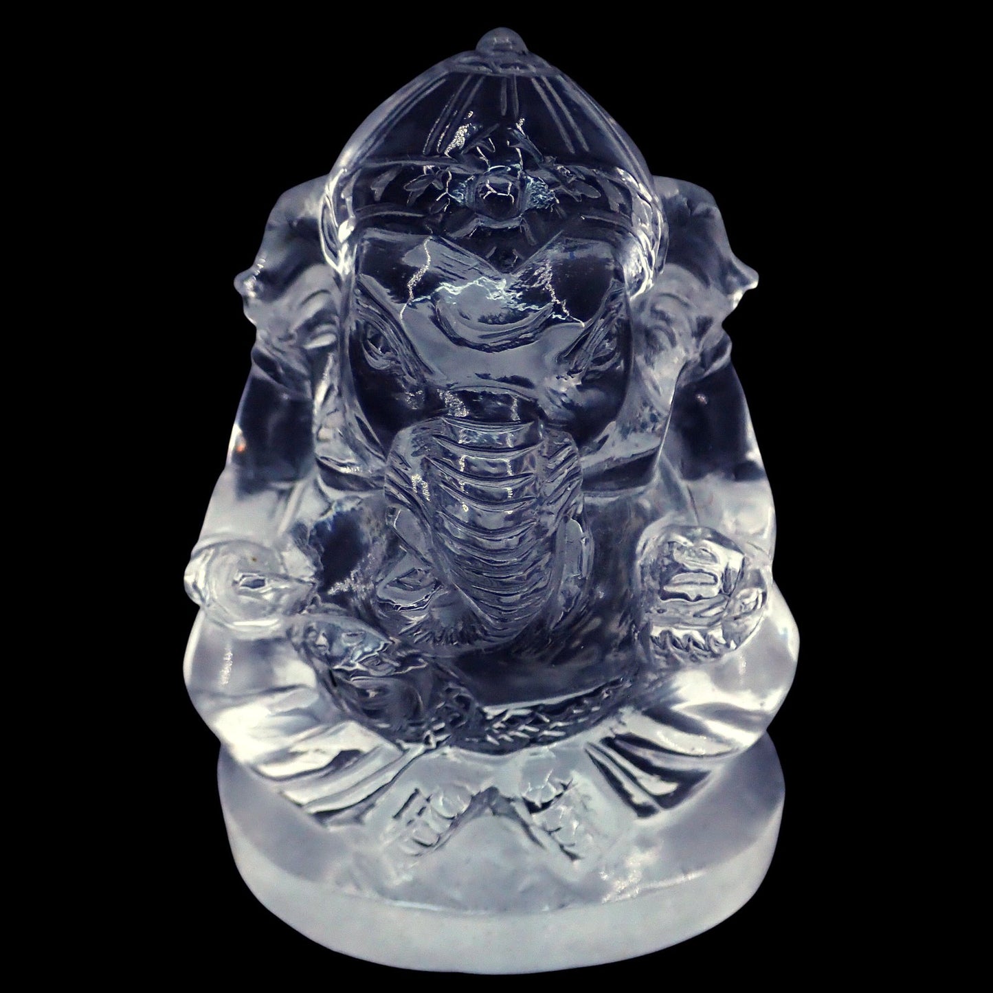 Ganesha-Schnitzerei aus klarem Quarzkristall, Brasilien - 74,19g - 70.45×39.82×31.18 mm