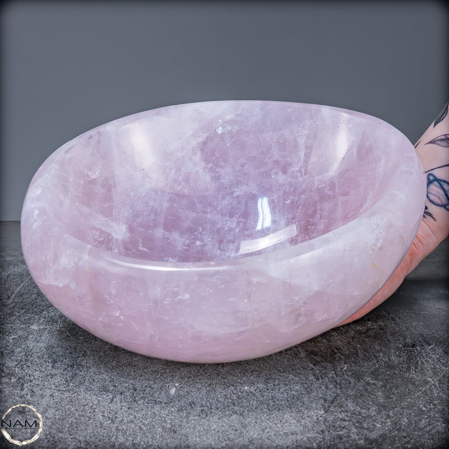 Natürliche Rosenquarz Schale / Schüssel - 3483,31g