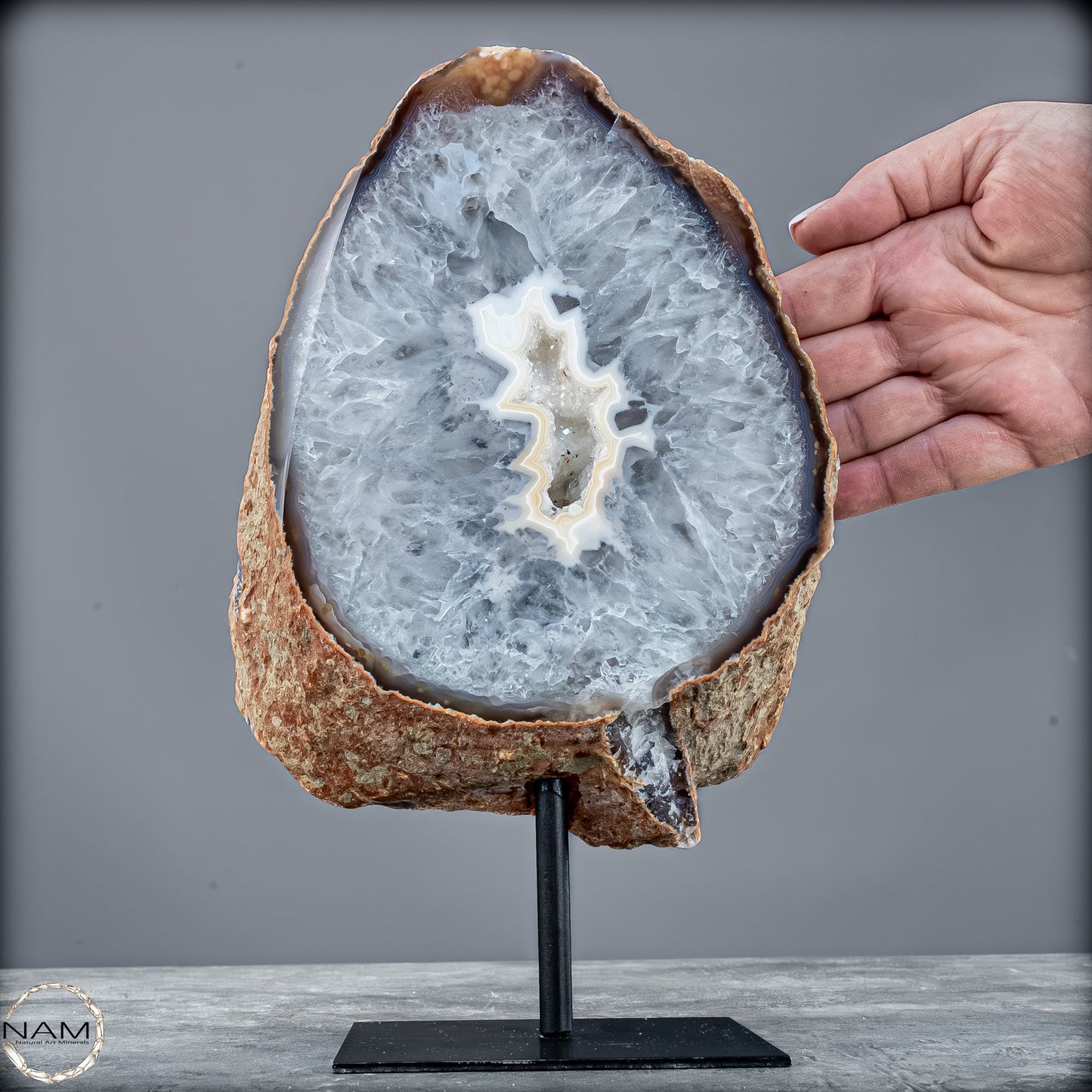 Natürliche Achat Druse auf Ständer, Brasilien - 3875,31g