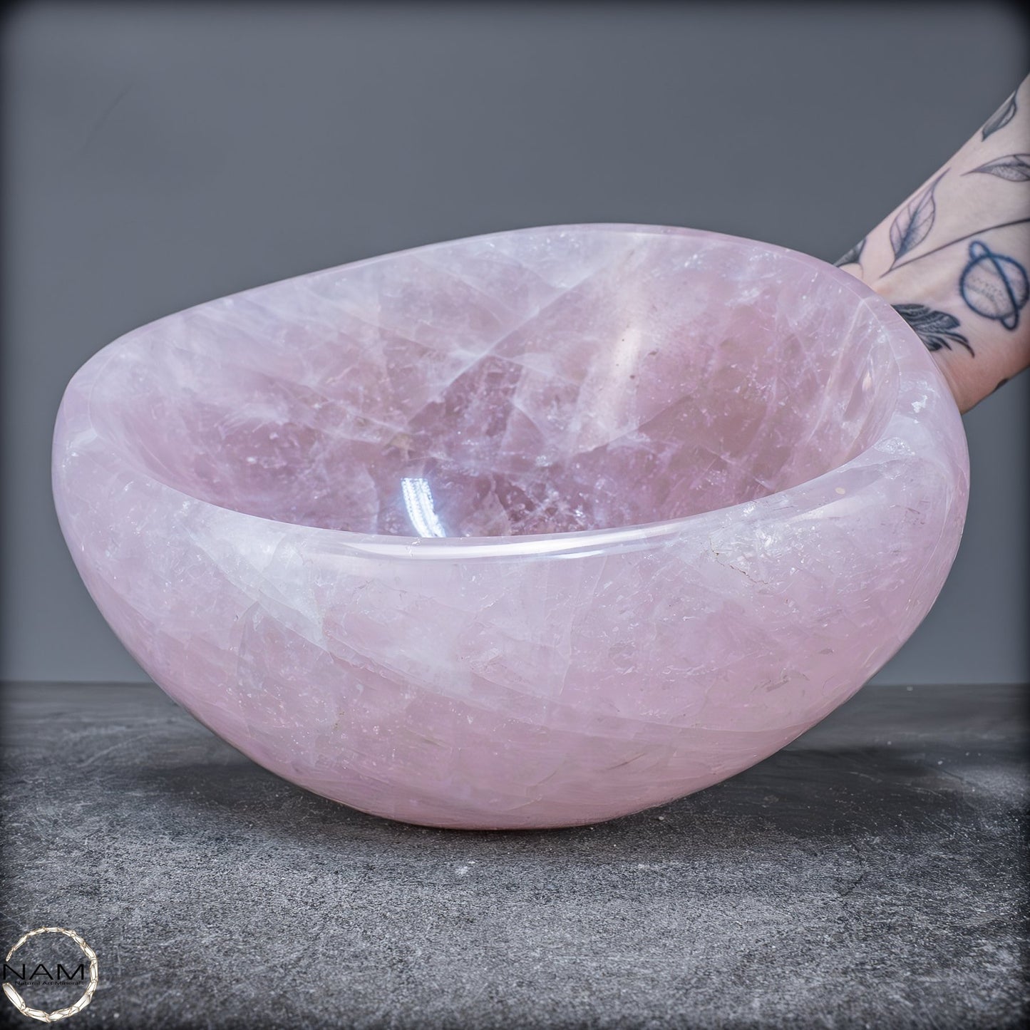 Natürliche Rosenquarz Schale / Schüssel - 3483,31g