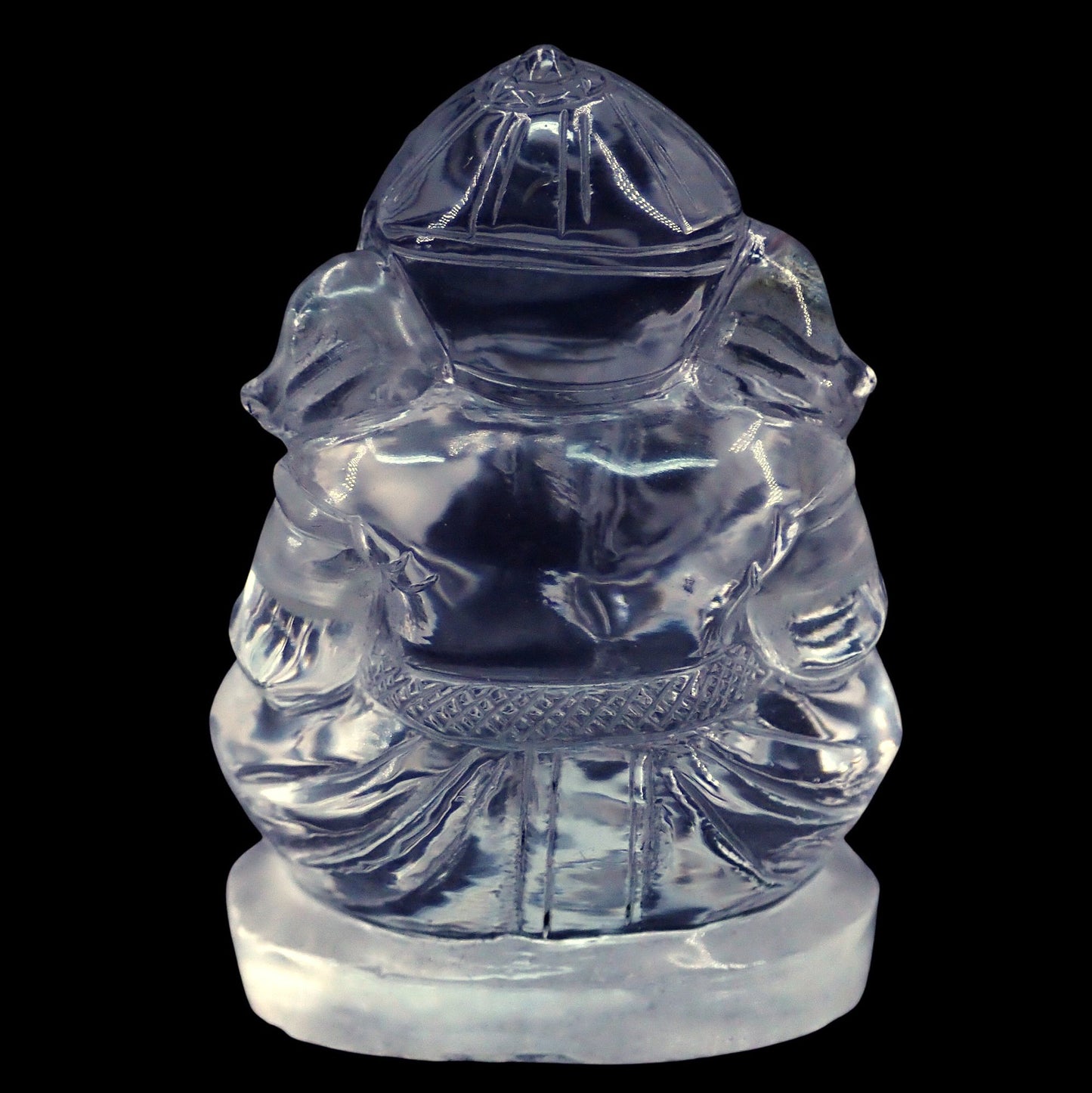 Ganesha-Schnitzerei aus klarem Quarzkristall, Brasilien - 74,19g - 70.45×39.82×31.18 mm