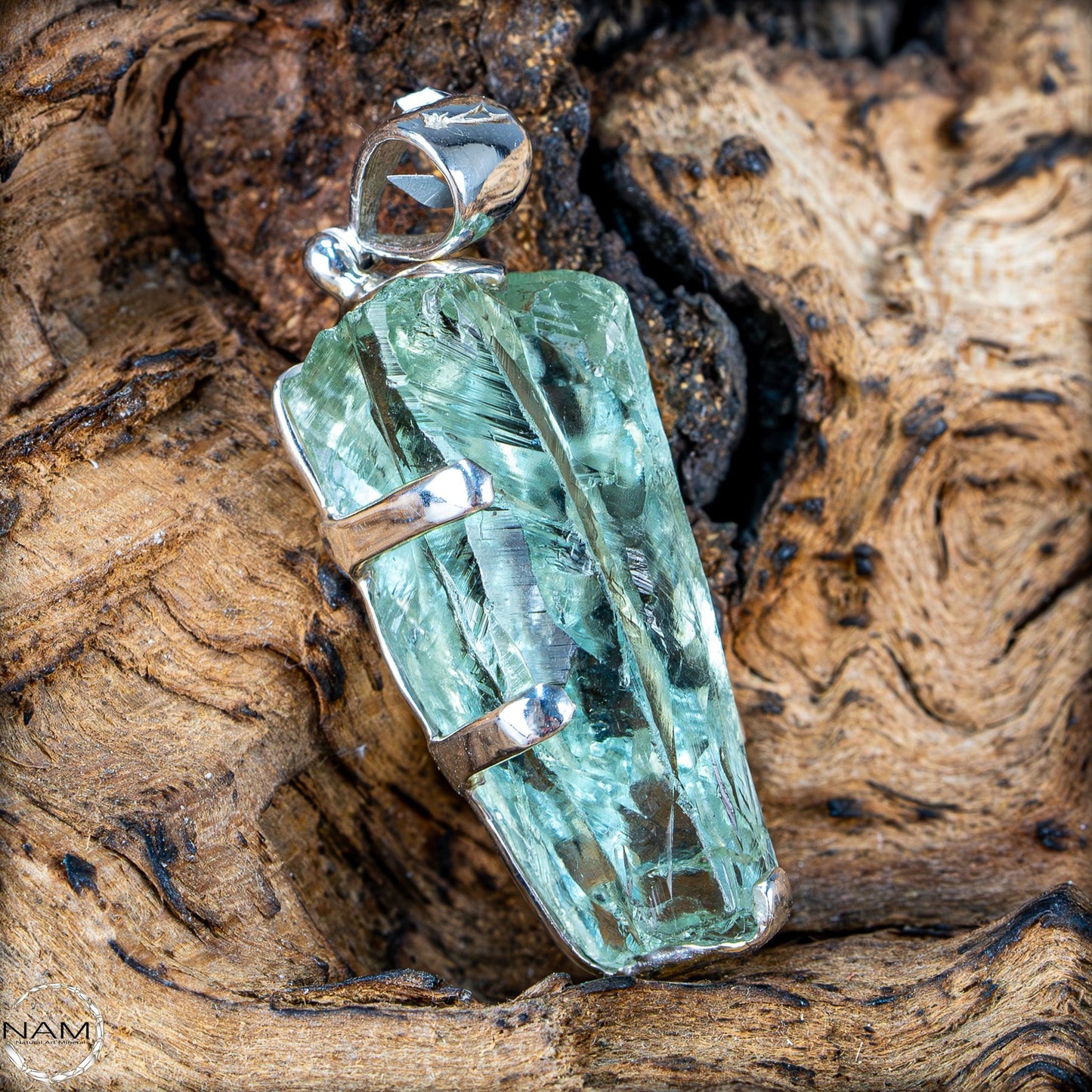 Sehr seltener natürlicher Prasiolith-Anhänger (grüner Amethyst) – 12,31g