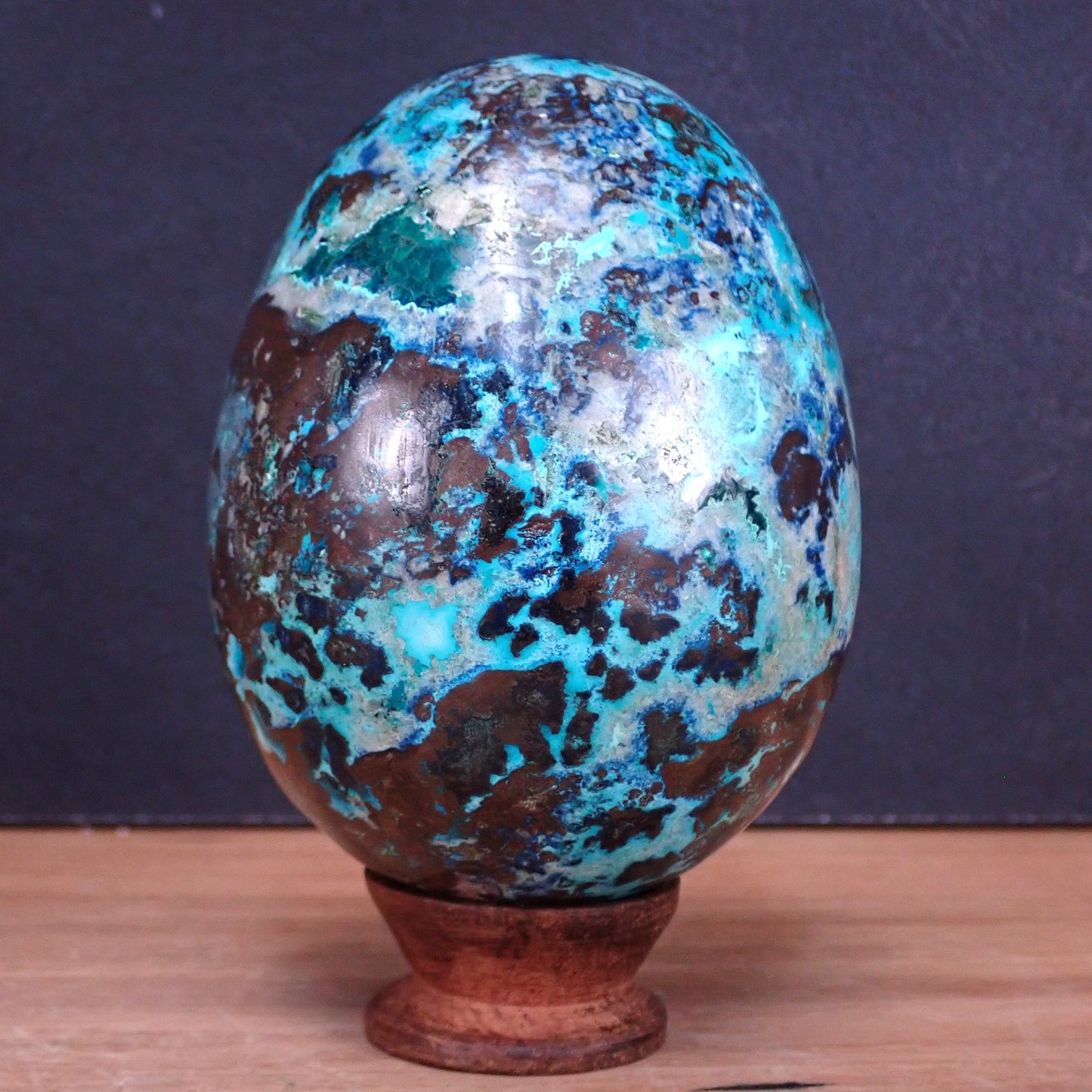 Azurit, Malachit & Chrysokoll Ei - 970.66 g - 99×79×79 mm