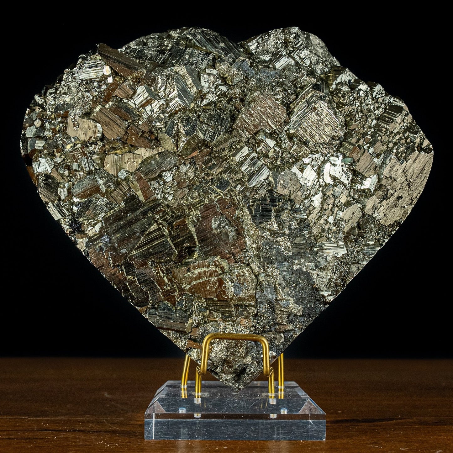 Natürliche Große Pyrit-Kristall Herz Skulptur - 5181,27g