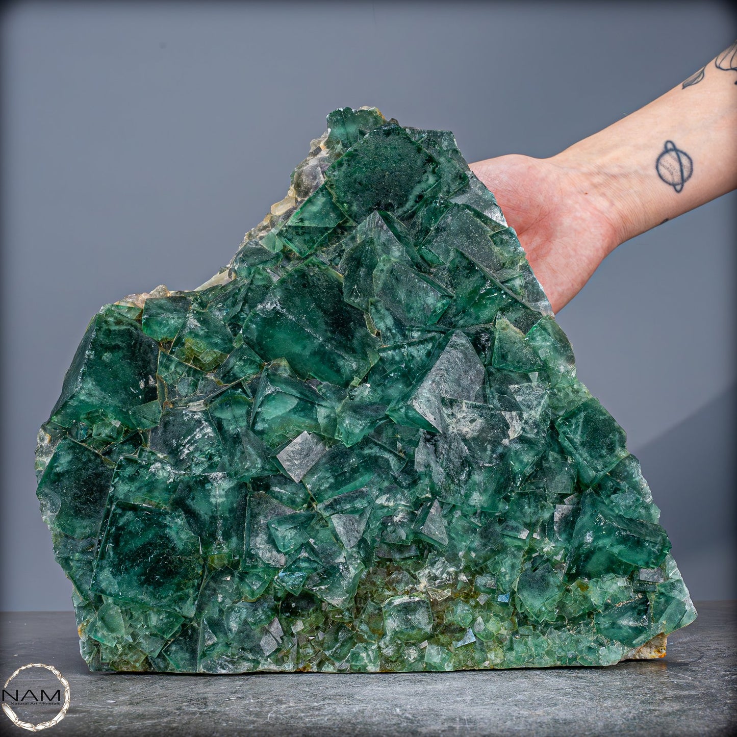 Natürliche Grüner Fluorit Kristalle auf Matrix - 8703,47g