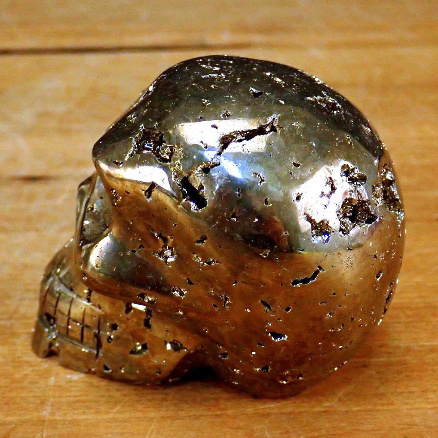 Pyrit Schädel/Totenkopf Skulptur - 704,48g