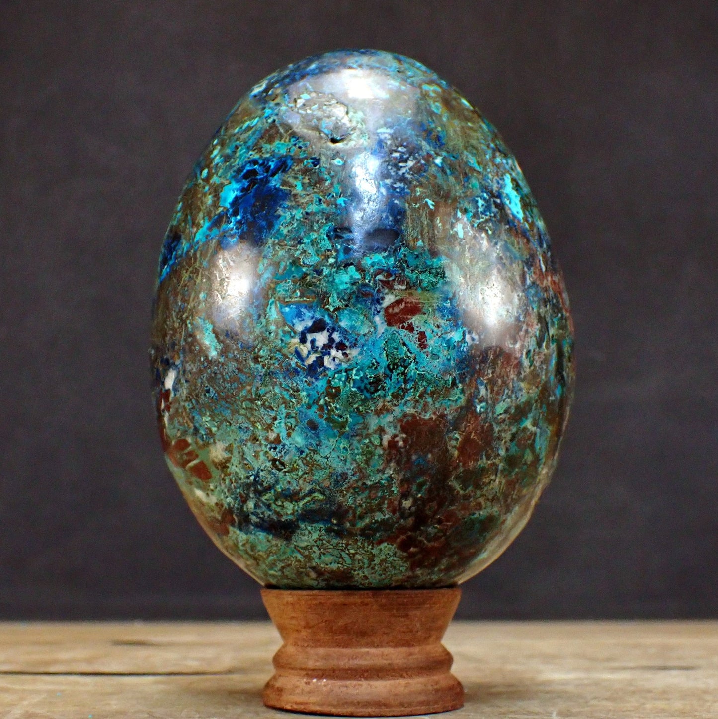 Azurit, Malachit & Chrysokoll Ei - 1518,88g - 140x100x100 mm