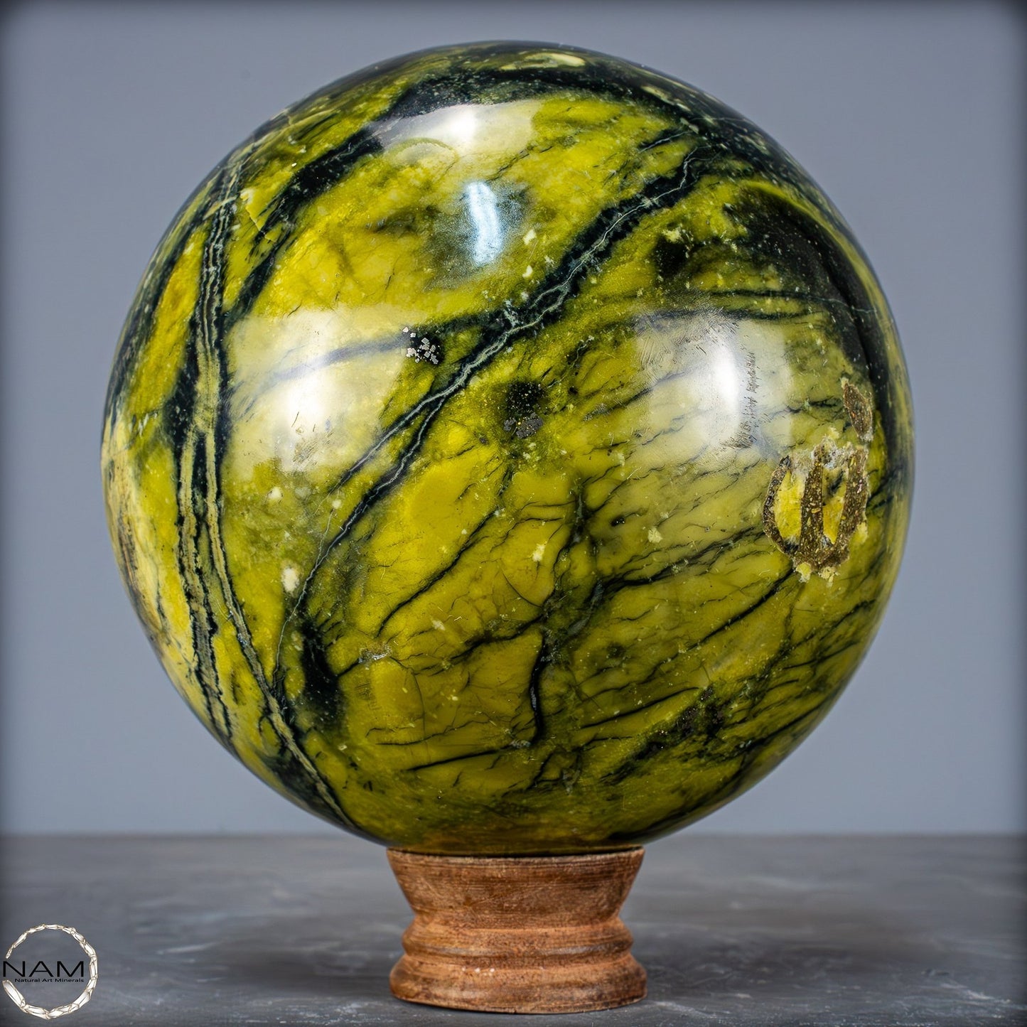 Natürliche Serpentin und Pyrit Kristall Kugel - 3307,83g - 150mmm