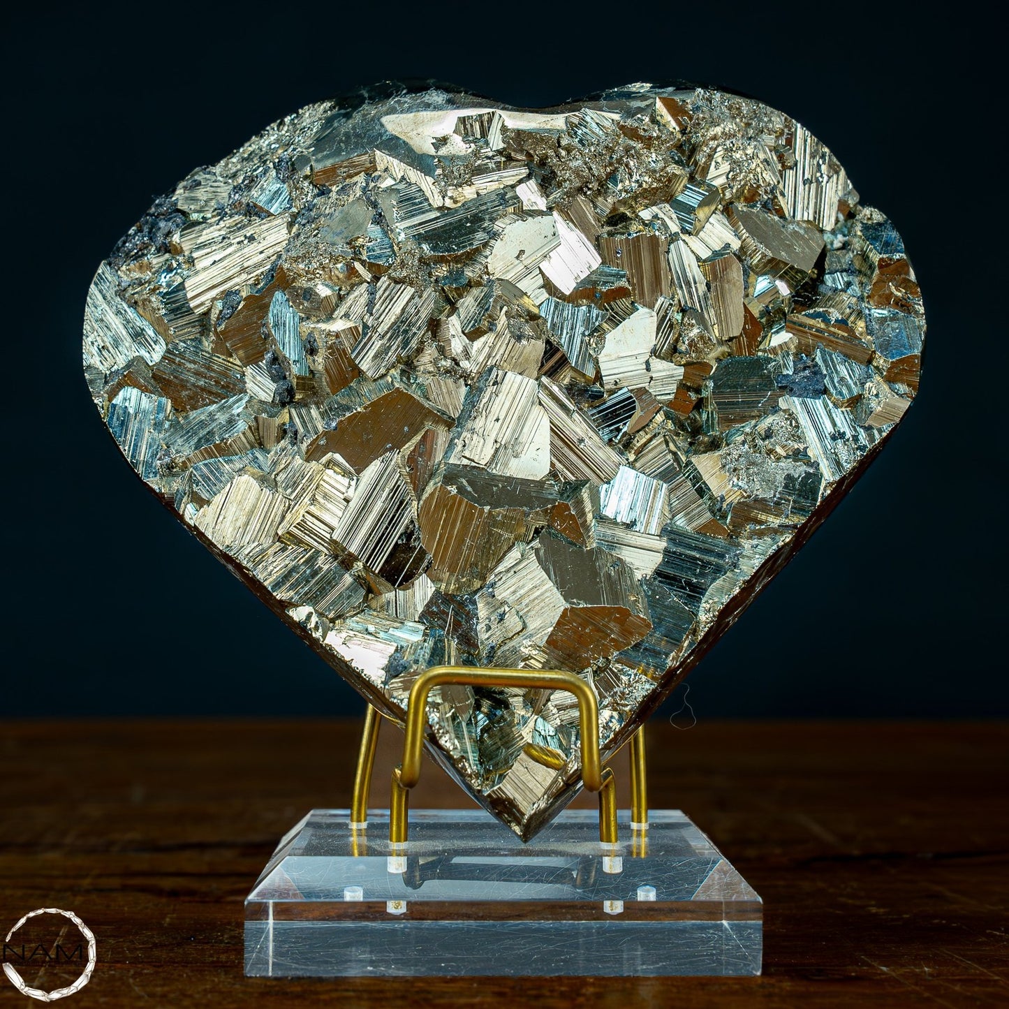 Natürliche Große Pyrit-Kristall Herz Skulptur - 2008,22g