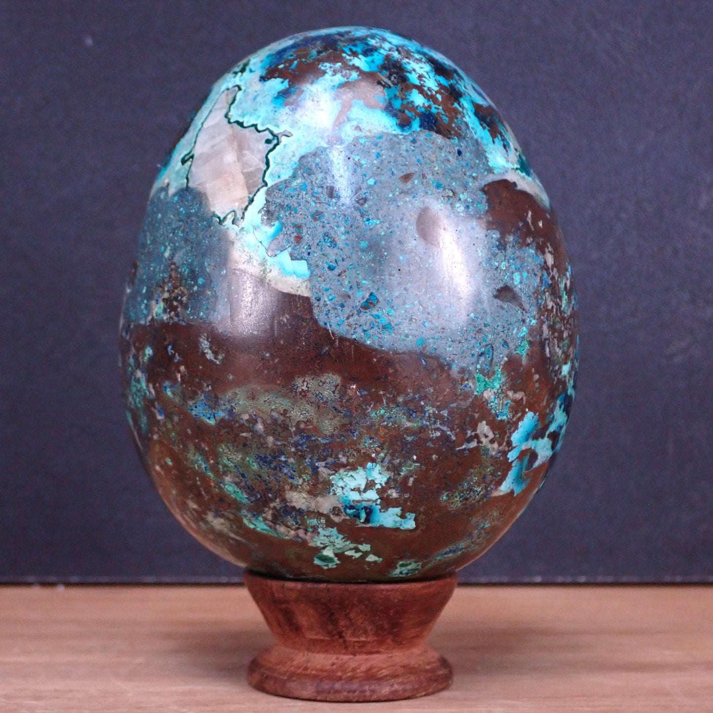 Azurit, Malachit & Chrysokoll Ei - 970.66 g - 99×79×79 mm