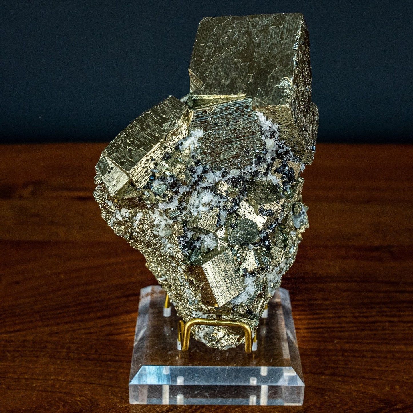 Natürliche Pyrit, Quarz und Galena Kristallcluster - 1537,26g