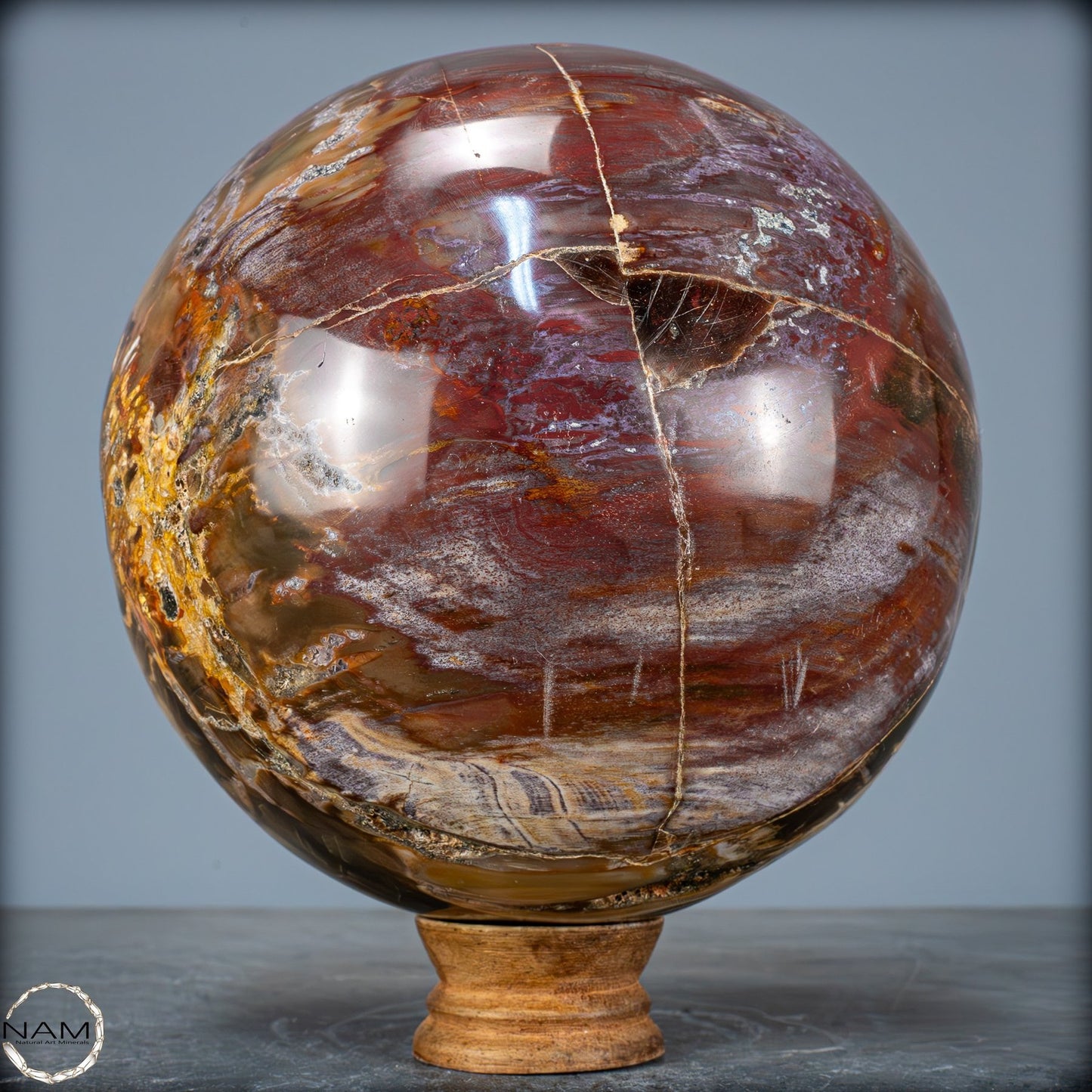 Natürliche Kristall-Kugel aus Versteinertem Holz - 5089,72g - 170mm