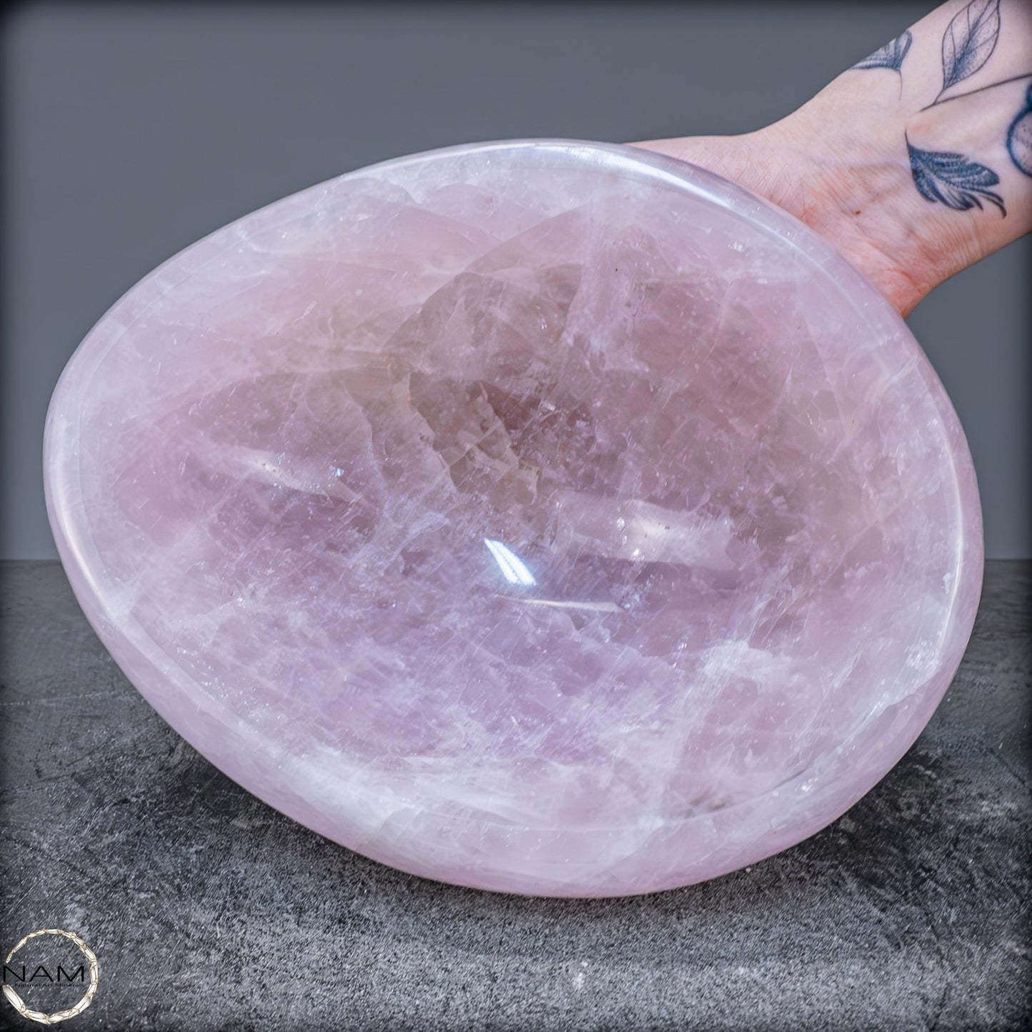Natürliche Rosenquarz Schale / Schüssel - 3483,31g