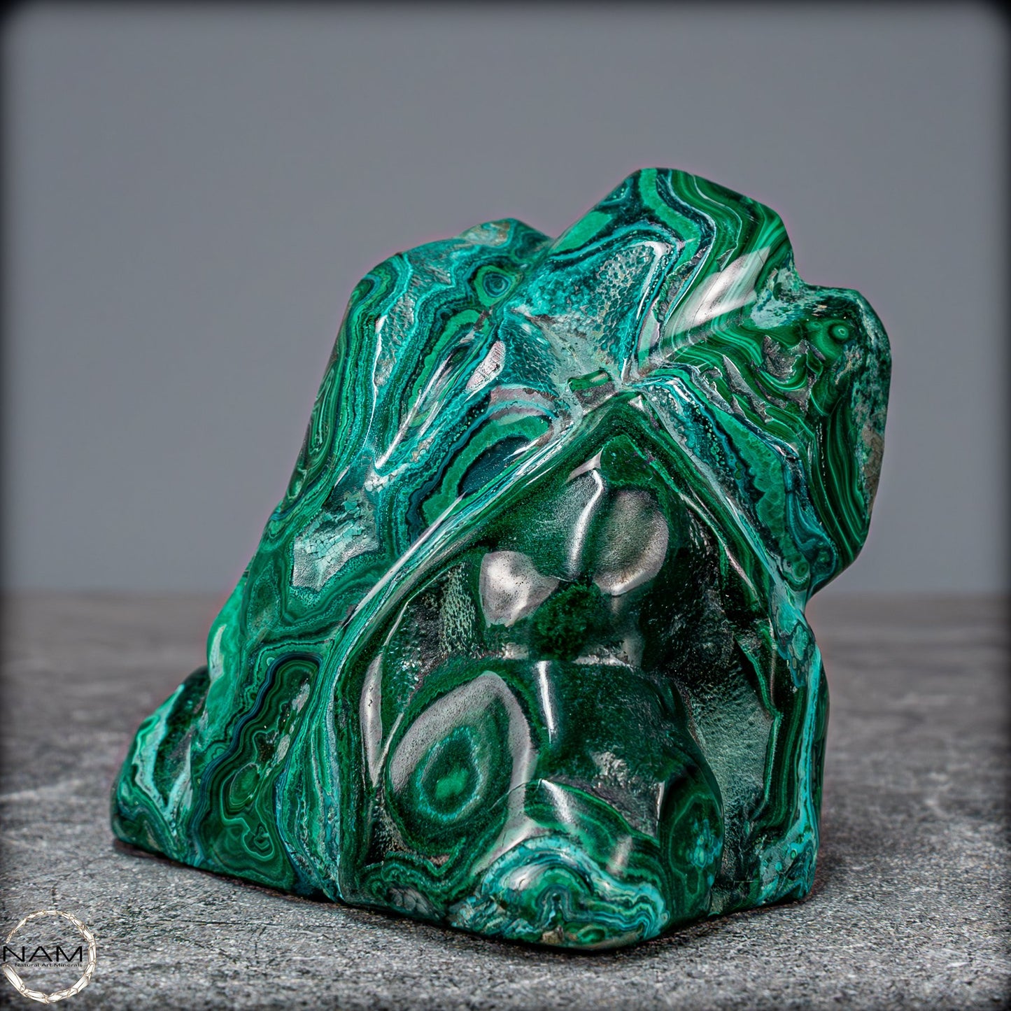 Natürliche Malachit und Chrysocolla Flamme, Kongo - 441,41g