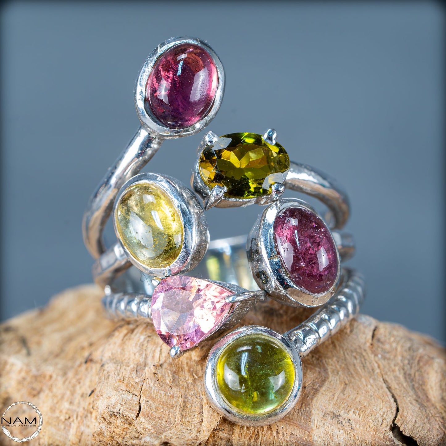 Natürlicher Turmalin Ring von höchster Qualität, 925 Silber - 7,62g - 38,1ct