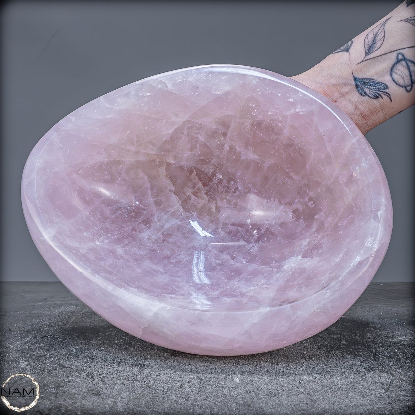 Natürliche Rosenquarz Schale / Schüssel - 3483,31g