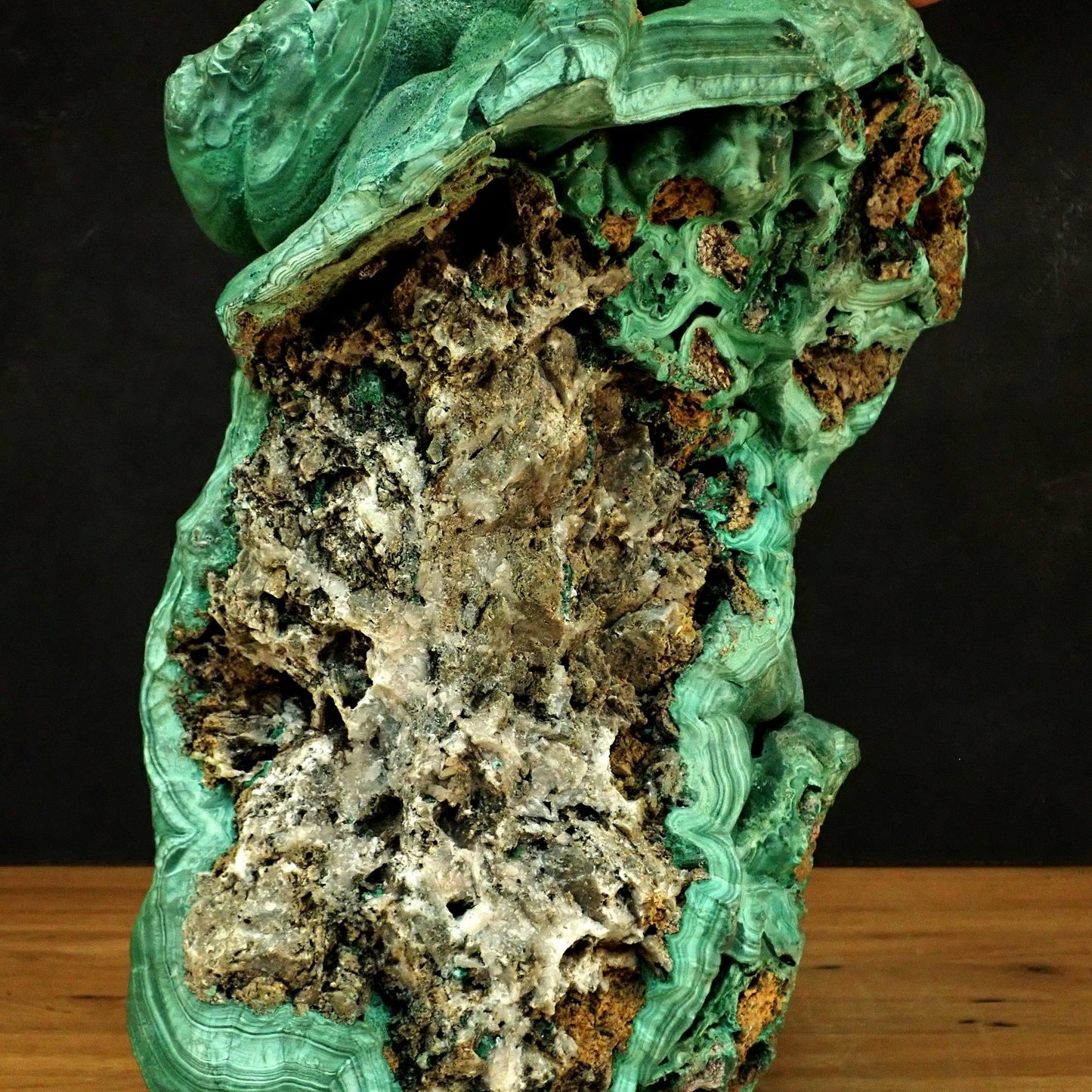 Selten Malachit und Quartz Freiform - 30087,03g - 480×280×215 mm