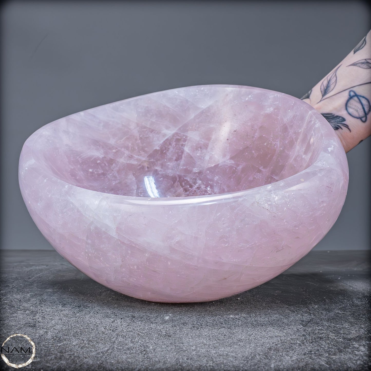 Natürliche Rosenquarz Schale / Schüssel - 3483,31g