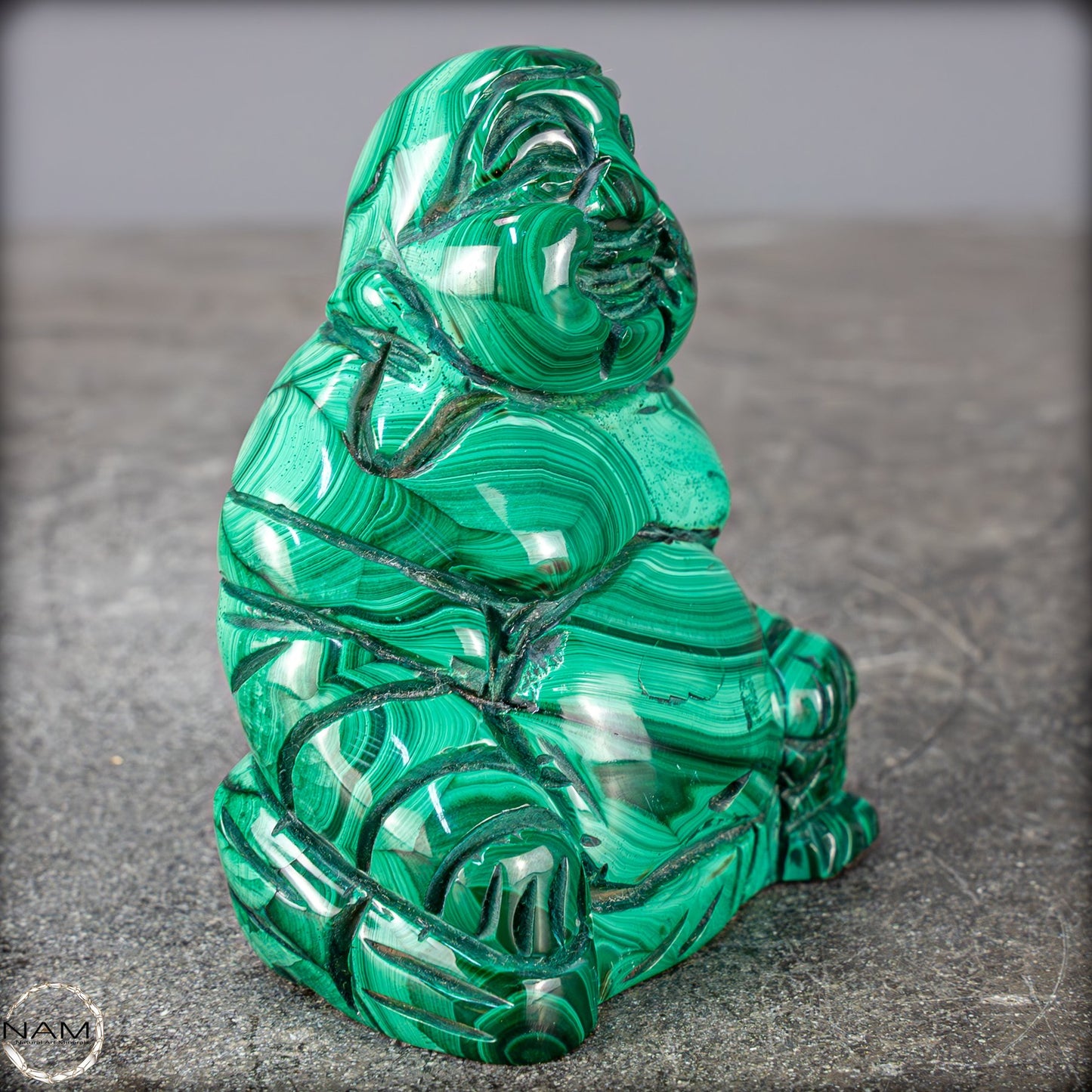 Sehr alte Malachit & Chrysocolla Skulptur Buddha , Kongo - 230,15g