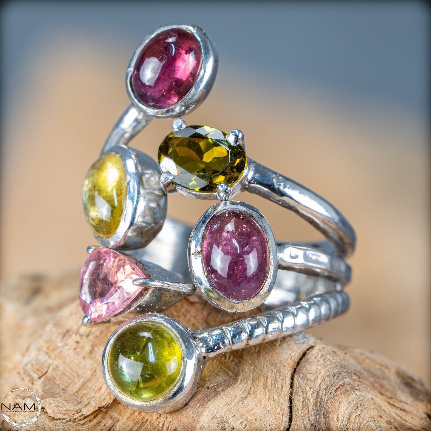 Natürlicher Turmalin Ring von höchster Qualität, 925 Silber - 7,62g - 38,1ct
