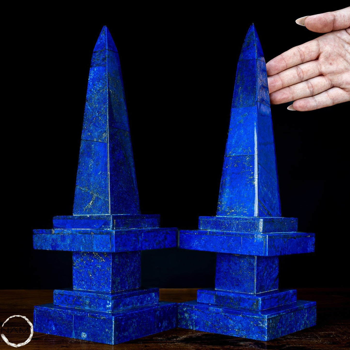 Natürliches Paar Lapislazuli Obelisken von Höchster Qualität - 4050,26g