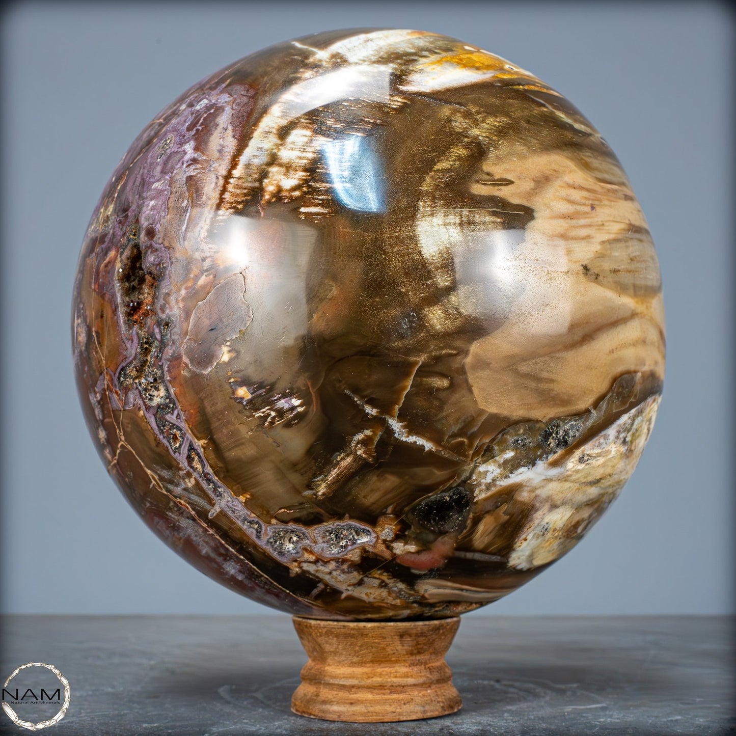 Natürliche Kristall-Kugel aus Versteinertem Holz - 5089,72g - 170mm