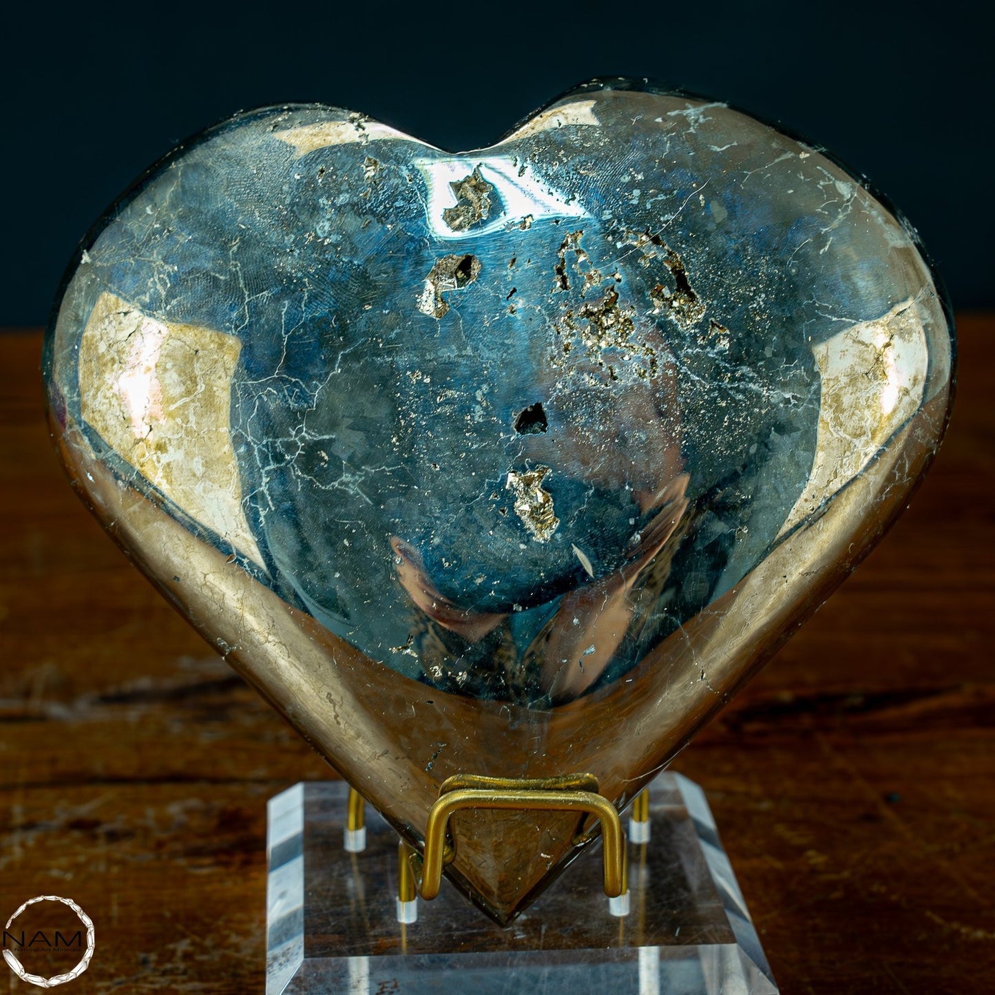 Natürliche Große Pyrit-Kristall Herz Skulptur - 2008,22g
