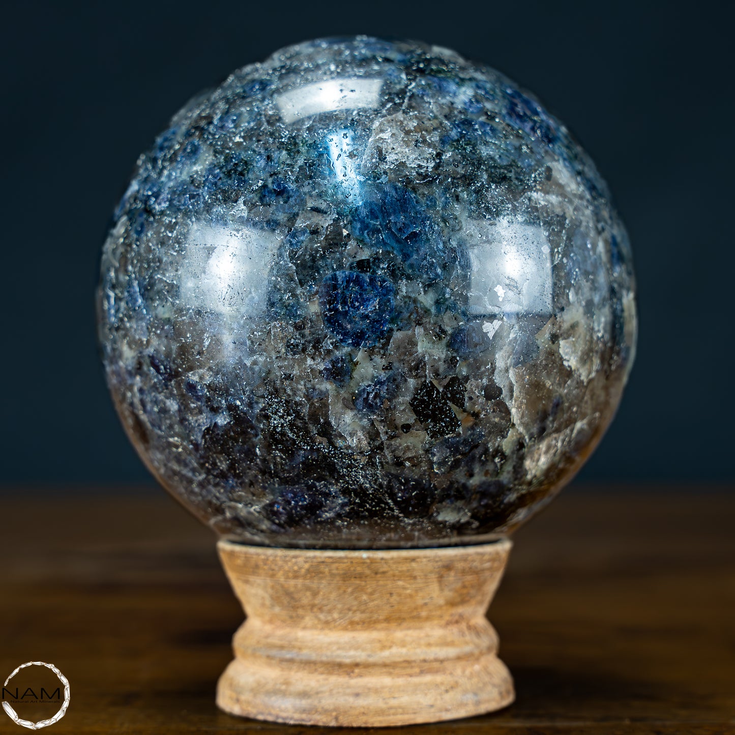 Natürliche Blaue Cordierit-Kristall Kugel, Spitzenqualität - 729,78g - 80mm