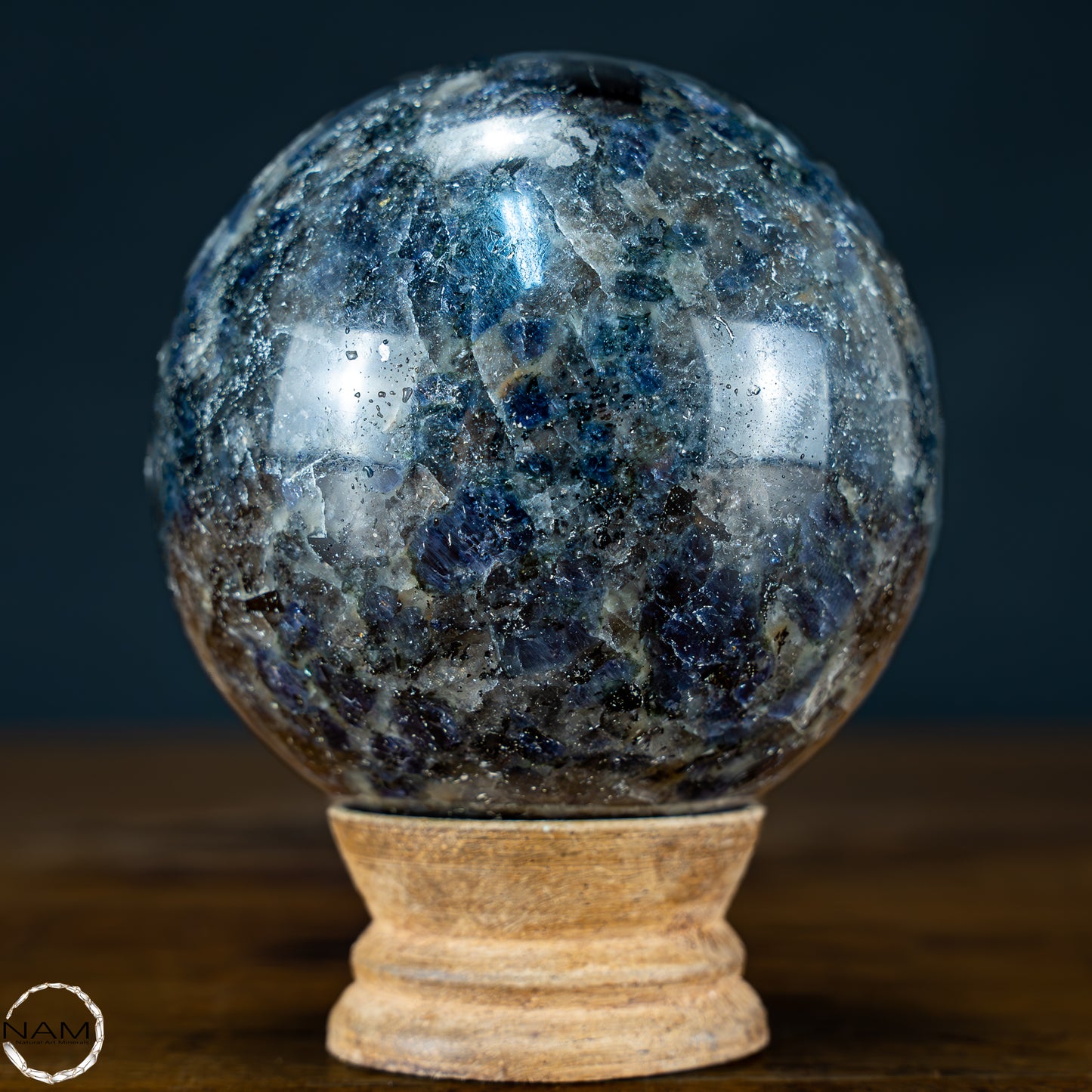 Natürliche Blaue Cordierit-Kristall Kugel, Spitzenqualität - 729,78g - 80mm
