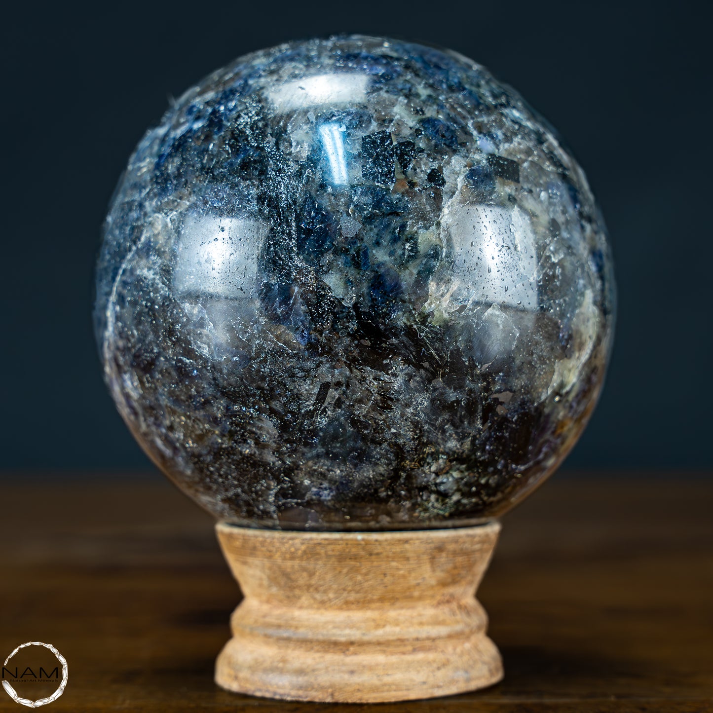 Natürliche Blaue Cordierit-Kristall Kugel, Spitzenqualität - 729,78g - 80mm