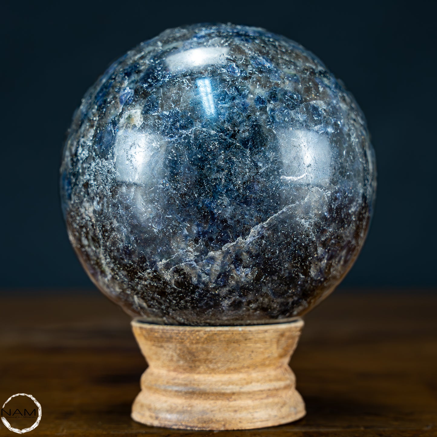 Natürliche Blaue Cordierit-Kristall Kugel, Spitzenqualität - 729,78g - 80mm